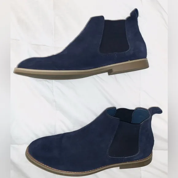 Wrn 1X 💰 PARRAZO Italian made blue Chelsea suede men’s Boots size 11