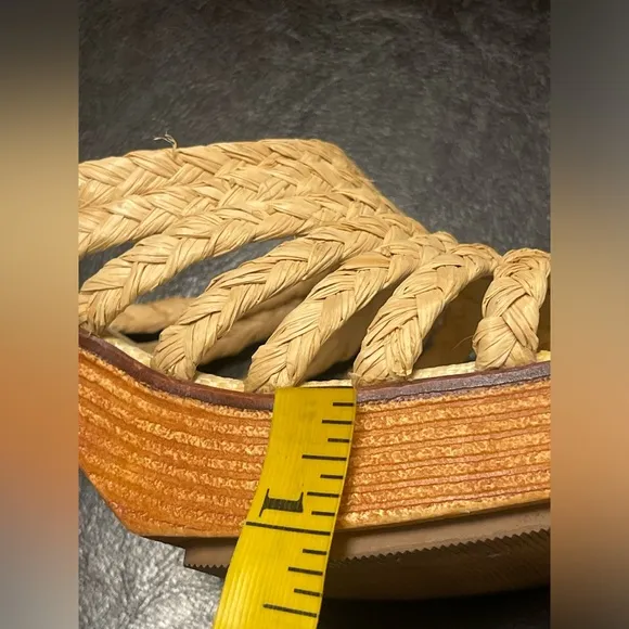 Y2K 90s Exhilaration Chunky raffia Sandals US 9.5. Featured on free people