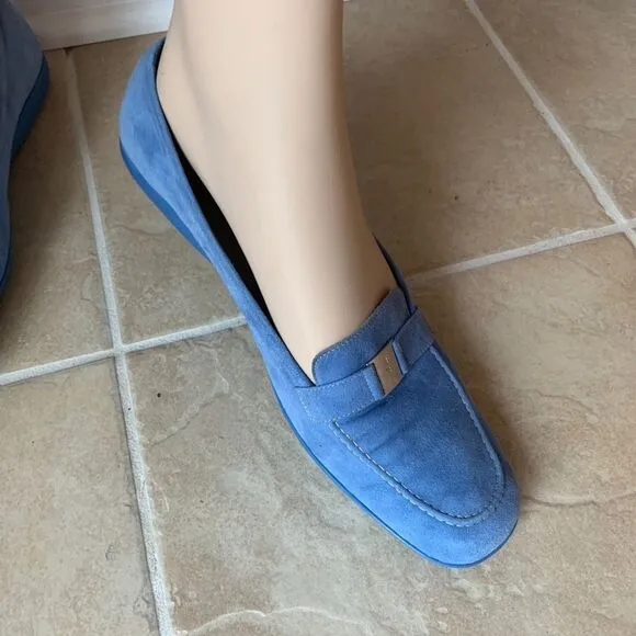 Y2K Boutique Salvatore Ferragamo Blue Suede Loafers