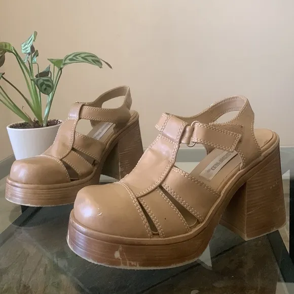 Y2K CLASSIFIED FLARED CHUNKY HEEL SANDALS