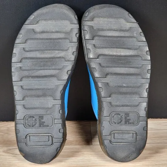 Y2K Dr Martens Chunky Sandals Womens Size 6 Blue Black Leather Heart Cutout