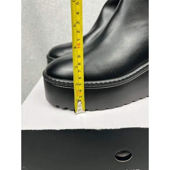 Y2K Nine West Chunky Sole Toe Pull On Chelsea Ankle Boots 10 90s Goth Baddie