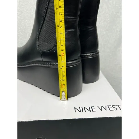 Y2K Nine West Chunky Sole Toe Pull On Chelsea Ankle Boots 10 90s Goth Baddie