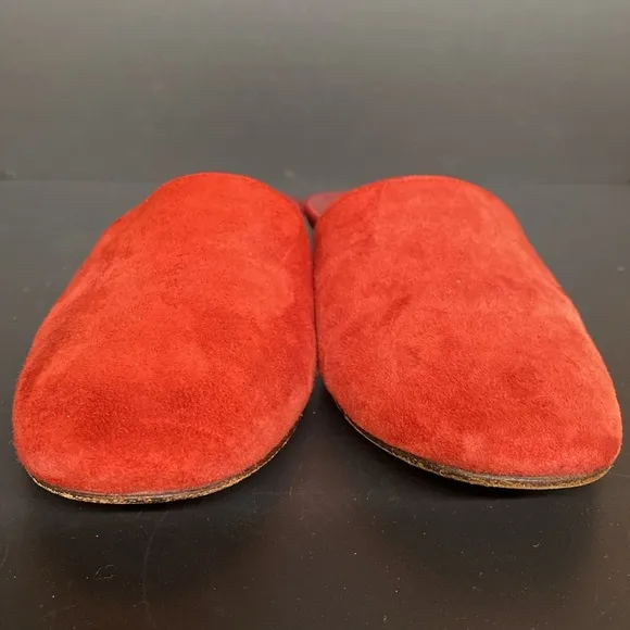 Yves Saint Laurent RARE Vtg Leather Red Suede Slides Made In Italy Size 36 (5.5)