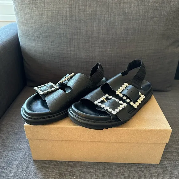 Zagig &amp; voltaire black leather sandals