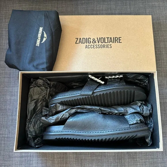 Zagig &amp; voltaire black leather sandals