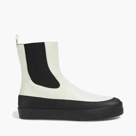 Zaniah two-tone leather Chelsea ankle boots Size EU 36 white and black