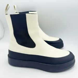Zaniah two-tone leather Chelsea ankle boots Size EU 36 white and black