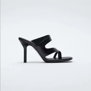 ZARA Asymmetric Leather Heeled Sandals
