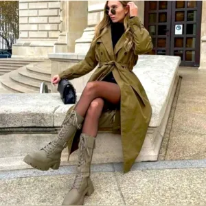 zara brown tall front tie boots with side zip size 38 never‎ worn.