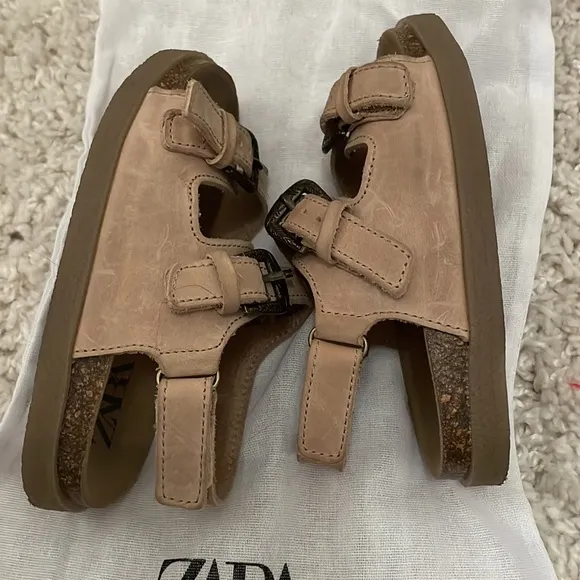 Zara Buckled Leather Sandals