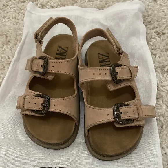 Zara Buckled Leather Sandals
