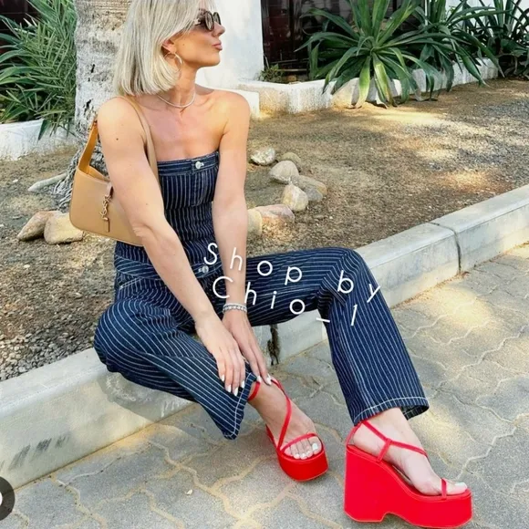 Zara CHUNKY SATIN STRAP WEDGE SANDALS  bloggers favorite