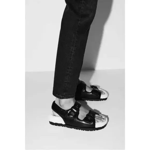 ZARA FAUX FUR SANDALS