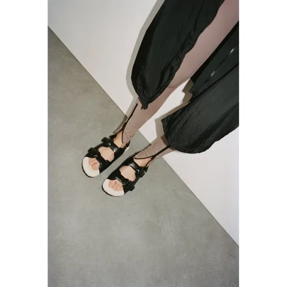 ZARA FAUX FUR SANDALS