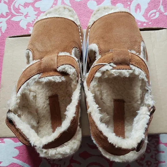 ZARA Girl Faux Shearling Leather Sandals NWT in Box