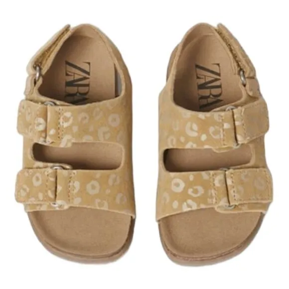 ZARA Kids | Mustard | LEATHER ANIMAL PRINT SANDALS