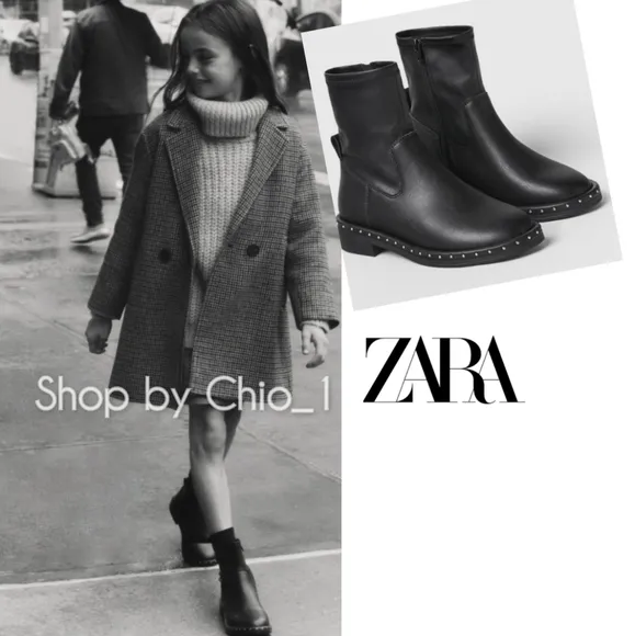 ZARA KIDS/ STUDDED CHELSEA ANKLE BOOTS bloggers favorite