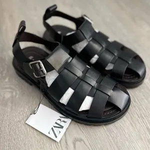 ZARA LUG SOLE LEATHER SANDALS