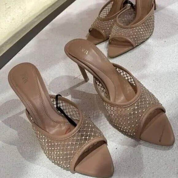 ZARA Mesh Slides NWT