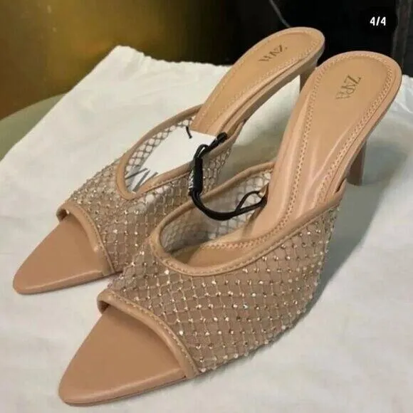 ZARA Mesh Slides NWT
