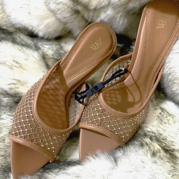 ZARA Mesh Slides NWT