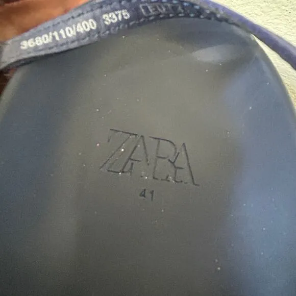Zara Navy Blue Chunky Flatform Sandals Size 41 Y2K Gladiator X Fisherman Vibes