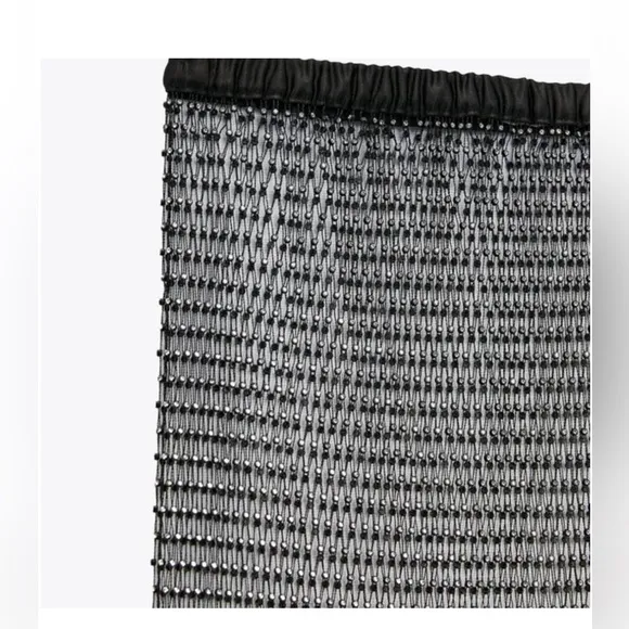 Zara NWOT black silver Limited Edition Sparkly Overlay / underlay midi Skirt