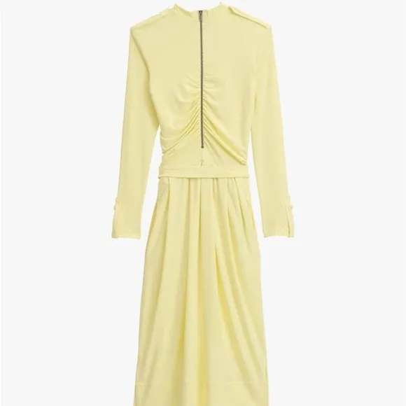 Zara rare SRPLS TGHT Midi Draped Butter Yellow drop waist Dress Special edition