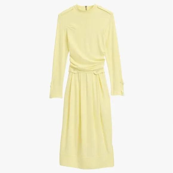 Zara rare SRPLS TGHT Midi Draped Butter Yellow drop waist Dress Special edition