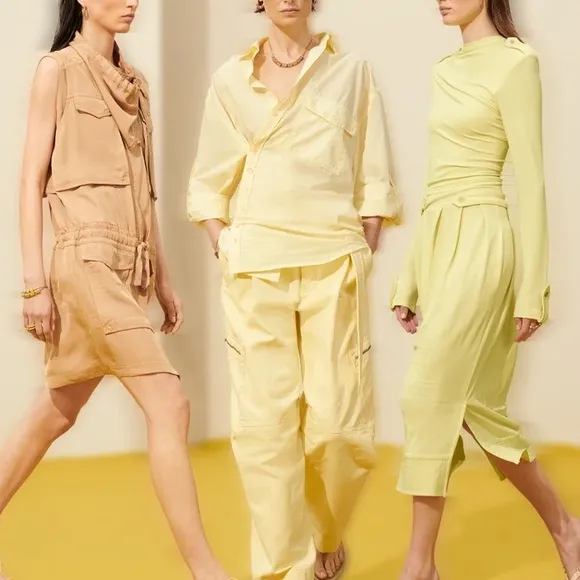 Zara rare SRPLS TGHT Midi Draped Butter Yellow drop waist Dress Special edition