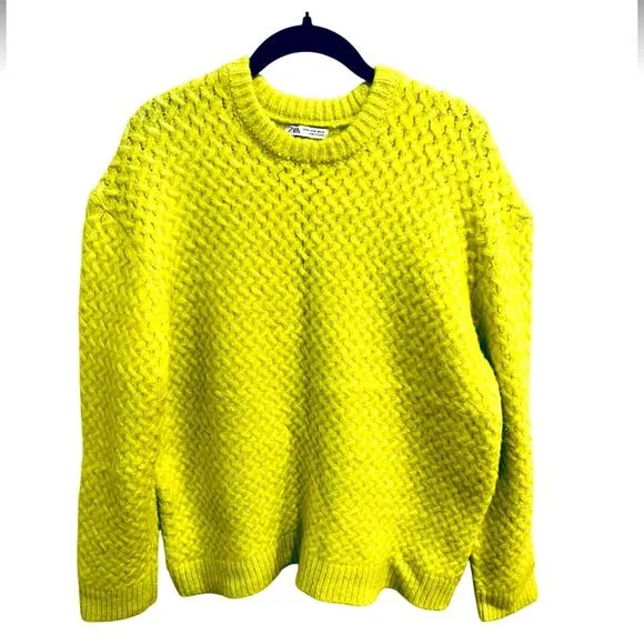 ZARA Round Neck Sweater Loose Long Sleeve Sweater Pullover Sweater Size M