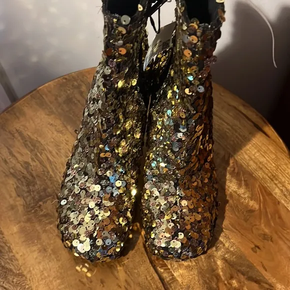 ZARA Sequin Ankle Boots