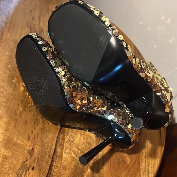 ZARA Sequin Ankle Boots