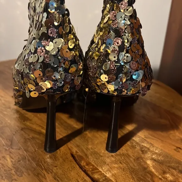 ZARA Sequin Ankle Boots