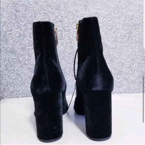 Zara Velvet Lace Tie Up High Heel Ankle Boot