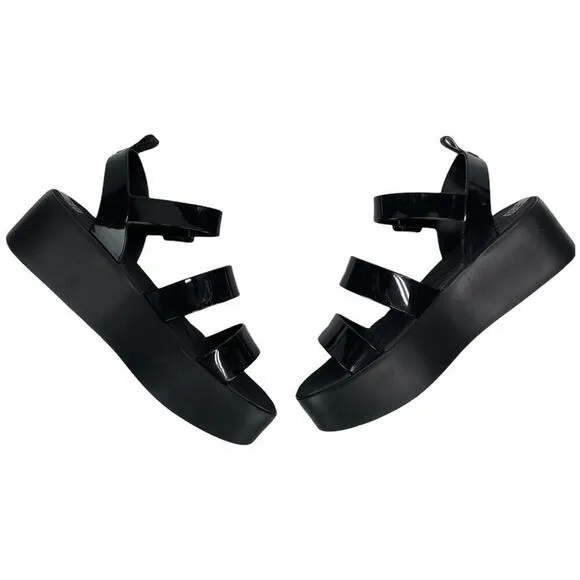 Zaxy Women's 18059 Future Platform Vanilla Scent Chunky Sandals in Black Size 8