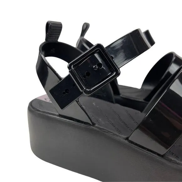 Zaxy Women's 18059 Future Platform Vanilla Scent Chunky Sandals in Black Size 8