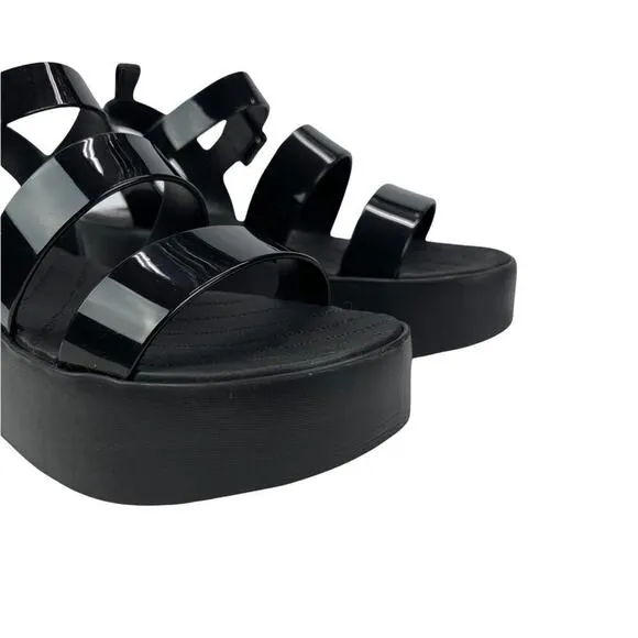 Zaxy Women's 18059 Future Platform Vanilla Scent Chunky Sandals in Black Size 8