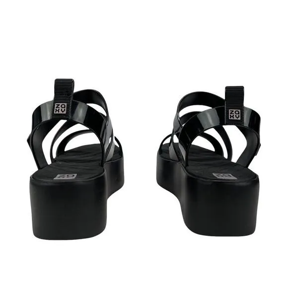 Zaxy Women's 18059 Future Platform Vanilla Scent Chunky Sandals in Black Size 8