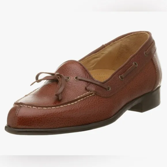 Zelli Pebbled Leather Tie Men’s Rugby Slip On Loafers Size 11.5 M