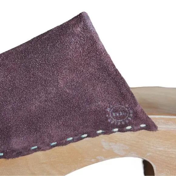 Zuzii Dark Purple Burgundy Suede Romy Clog Sandals - 39